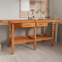 vidaXL Établi avec tiroirs et étaux 192x62x83 cm Bois massif d'acacia