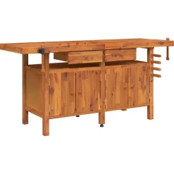 Accessoires De Quincaillerie-vidaXL Établi avec tiroirs et étaux 192x62x83 cm Bois massif d'acacia