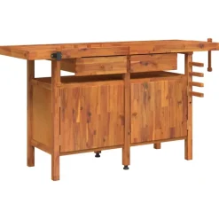 vidaXL Établi avec tiroirs et étaux 162x62x83 cm Bois massif d'acacia
