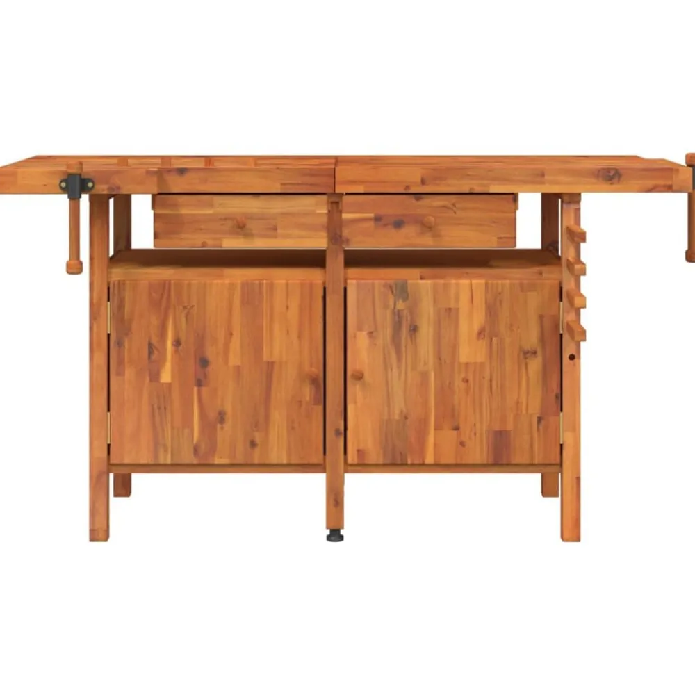 vidaXL Établi avec tiroirs et étaux 162x62x83 cm Bois massif d'acacia