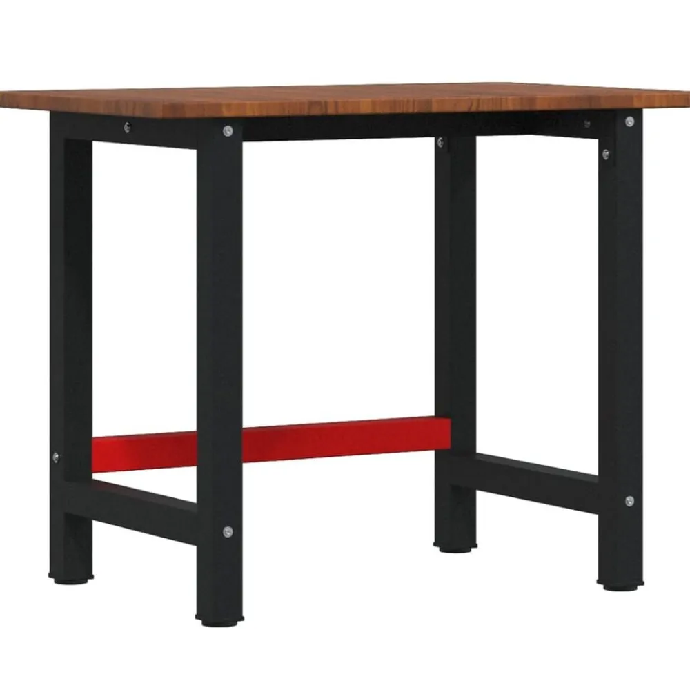 Accessoires De Quincaillerie-vidaXL Établi bois de chêne massif rectangulaire Marron foncé