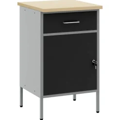Accessoires De Quincaillerie-vidaXL Établi et gris 50 x 55 x 85 cm Bois d'ingénierie et acier Noir