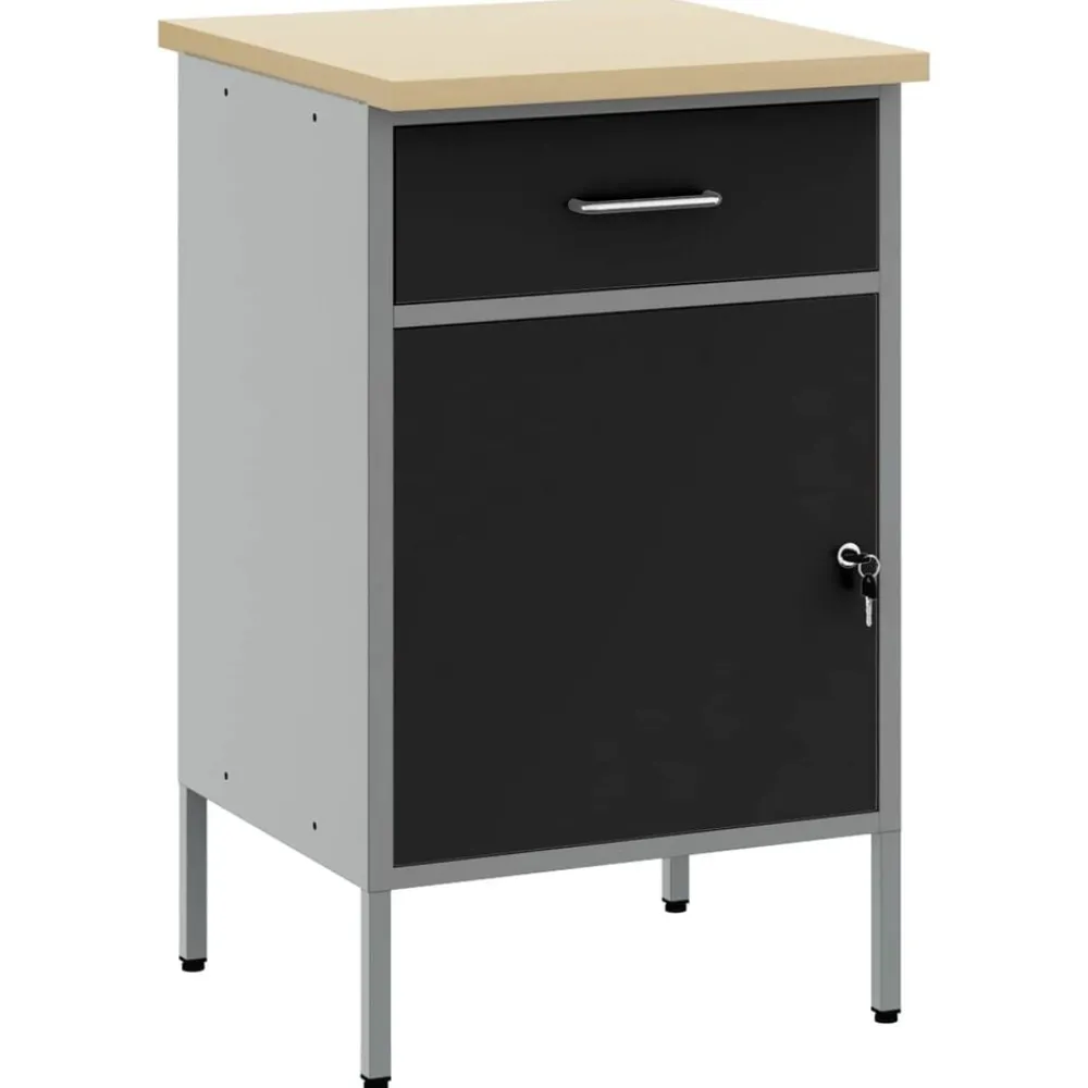 Accessoires De Quincaillerie-vidaXL Établi et gris 50 x 55 x 85 cm Bois d'ingénierie et acier Noir