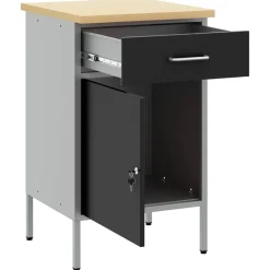 Accessoires De Quincaillerie-vidaXL Établi et gris 50 x 55 x 85 cm Bois d'ingénierie et acier Noir
