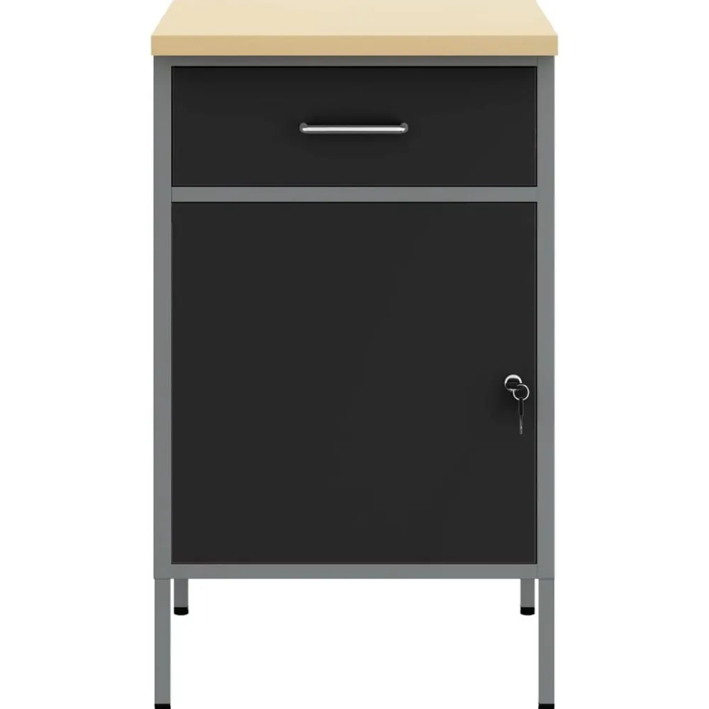 Accessoires De Quincaillerie-vidaXL Établi et gris 50 x 55 x 85 cm Bois d'ingénierie et acier Noir