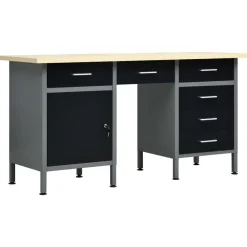 vidaXL Établi Noir 160x60x85 cm Acier