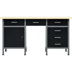 vidaXL Établi Noir 160x60x85 cm Acier