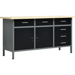 Accessoires De Quincaillerie-vidaXL Établi Noir 160x60x85 cm Acier