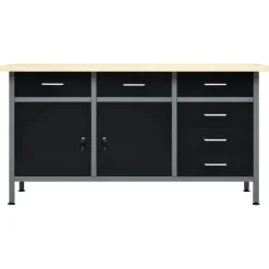 Accessoires De Quincaillerie-vidaXL Établi Noir 160x60x85 cm Acier