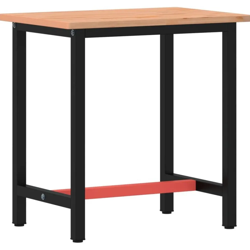 vidaXL Établi 80x55x81,5 cm bois massif de hêtre et métal