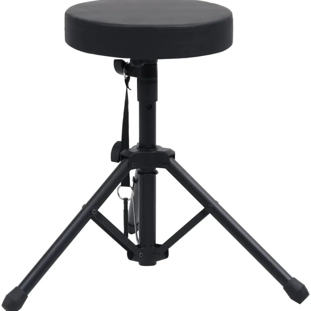 Arts & Loisirs-vidaXL Tabouret à tambour réglable Noir Rond