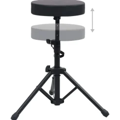 Arts & Loisirs-vidaXL Tabouret à tambour réglable Noir Rond