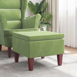 vidaXL Tabouret avec pieds en bois Velours