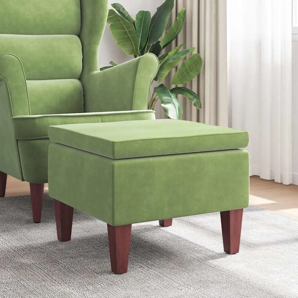 vidaXL Tabouret avec pieds en bois Velours