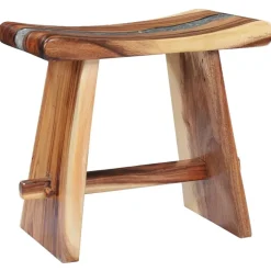 vidaXL Tabouret Bois de Suar solide et polyrésine