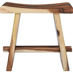 vidaXL Tabouret Bois de Suar solide et polyrésine