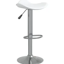 Fauteuils Et Chaises-vidaXL Tabouret de bar Acier chromé et cuir artificiel Blanc
