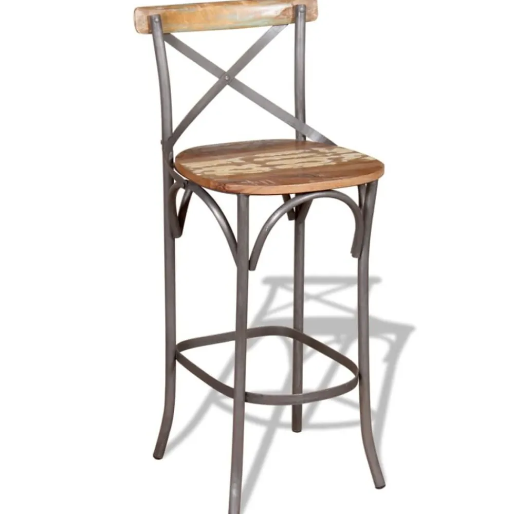 vidaXL Tabouret de bar Bois de récupération massif