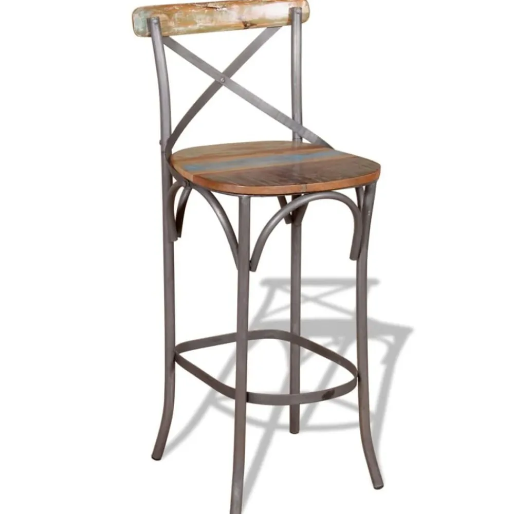 vidaXL Tabouret de bar Bois de récupération massif