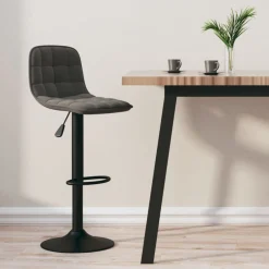 Fauteuils Et Chaises-vidaXL Tabouret de bar Velours Gris foncé