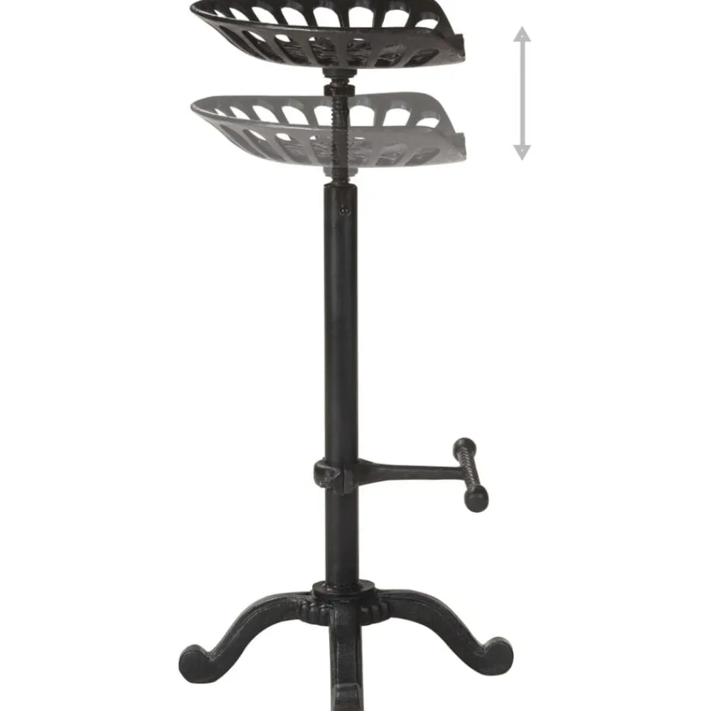 Fauteuils Et Chaises-vidaXL Tabouret de bar Noir Fonte