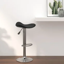Fauteuils Et Chaises-vidaXL Tabouret de bar Acier chromé et cuir artificiel Noir