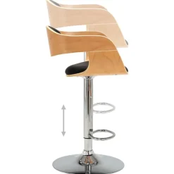 Fauteuils Et Chaises-vidaXL Tabouret de bar Noir Bois courbé et similicuir noir et marron clair