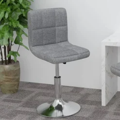 Fauteuils Et Chaises-vidaXL Tabouret de bar pivotant Tissu Gris clair
