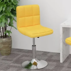 Fauteuils Et Chaises-vidaXL Tabouret de bar pivotant Tissu Jaune