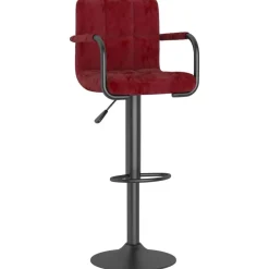 Fauteuils Et Chaises-vidaXL Tabouret de bar Velours Rouge bordeaux