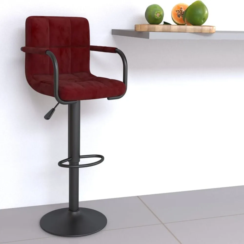 Fauteuils Et Chaises-vidaXL Tabouret de bar Velours Rouge bordeaux