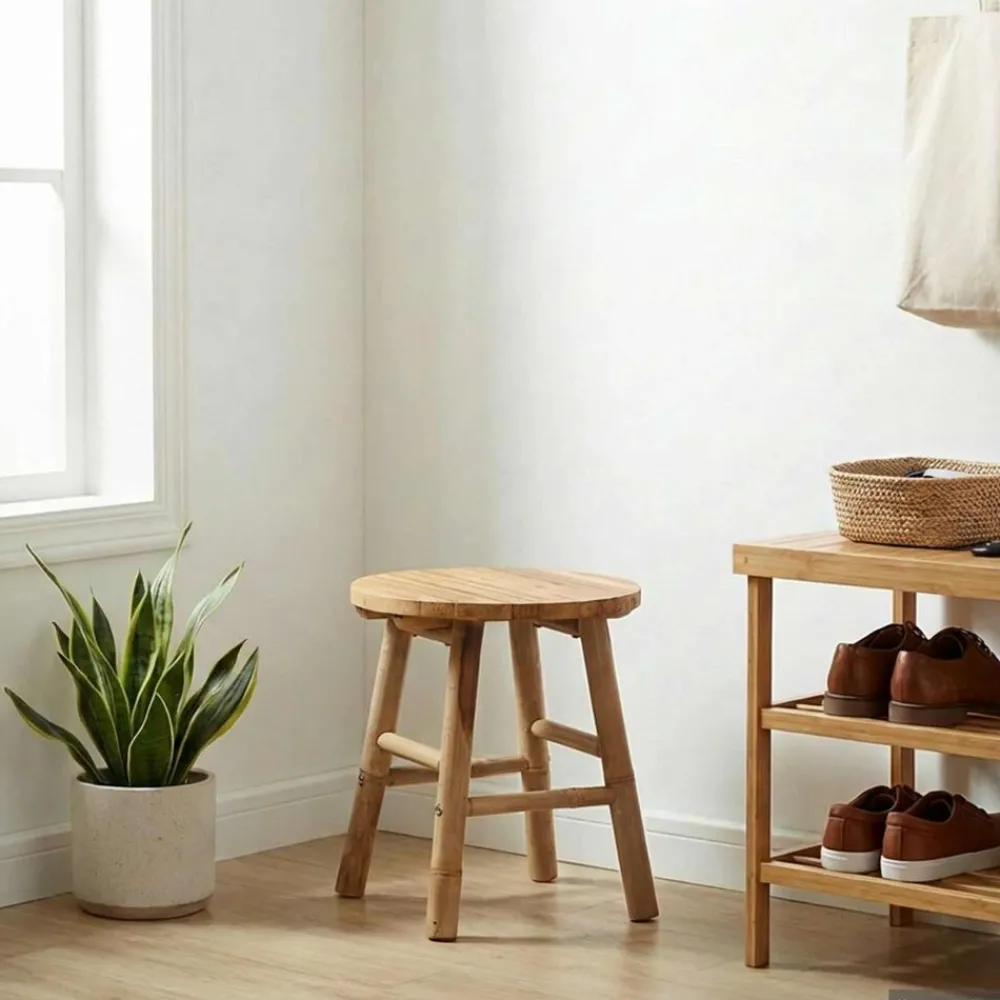vidaXL Tabouret de Jardin Marron Clair Ø 38 x 42 cm Bambou