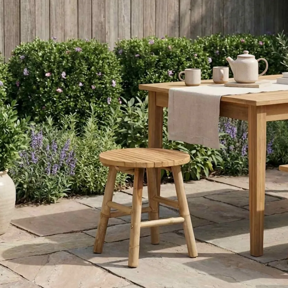 vidaXL Tabouret de Jardin Marron Clair Ø 38 x 42 cm Bambou