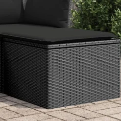 vidaXL Tabouret de jardin avec coussin 55x55x37 cm Résine tressée