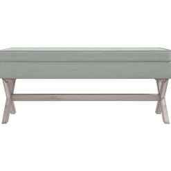 Bancs-vidaXL Tabouret de rangement 110x45x49 cm Velours Gris clair