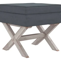 Bancs-vidaXL Tabouret de rangement 45x45x49 cm Velours Gris foncé