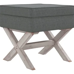 Bancs-vidaXL Tabouret de rangement foncé 45x45x49 cm Tissu Gris