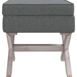 Bancs-vidaXL Tabouret de rangement foncé 45x45x49 cm Tissu Gris