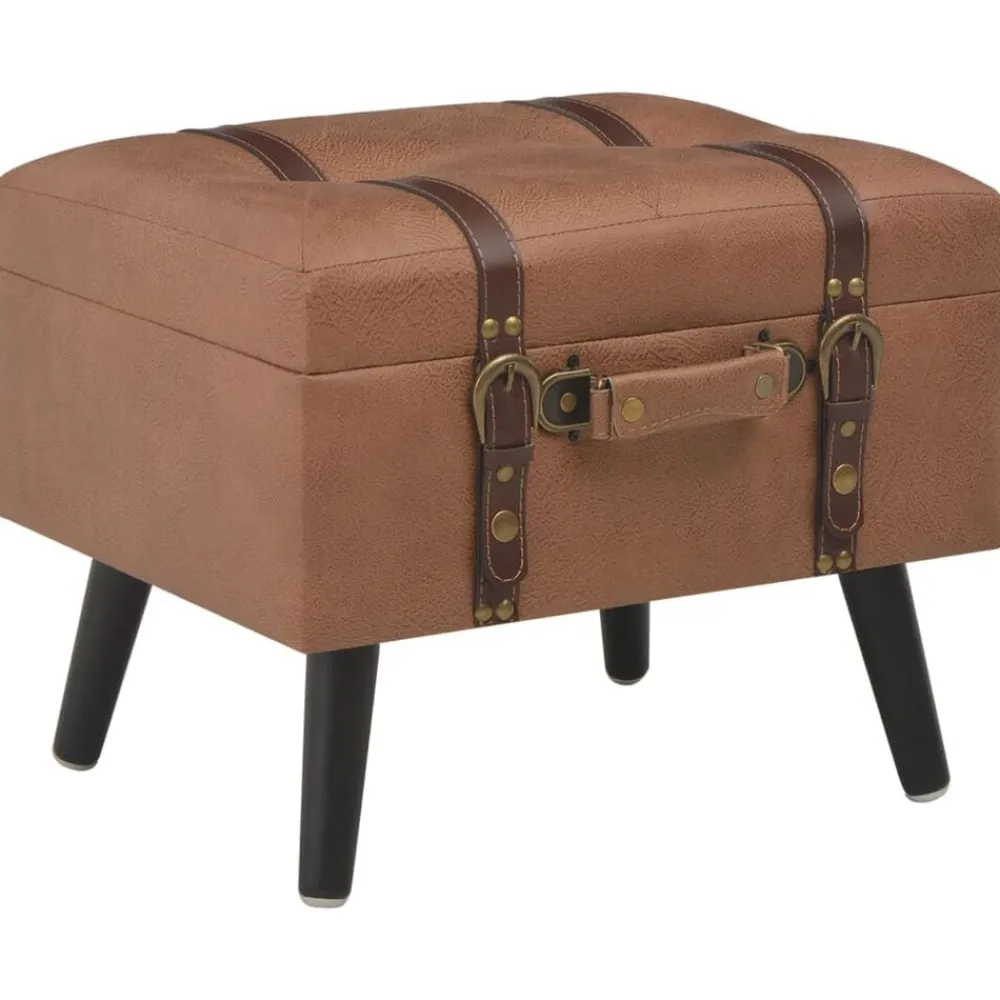 vidaXL Tabouret de rangement 40 cm Similicuir