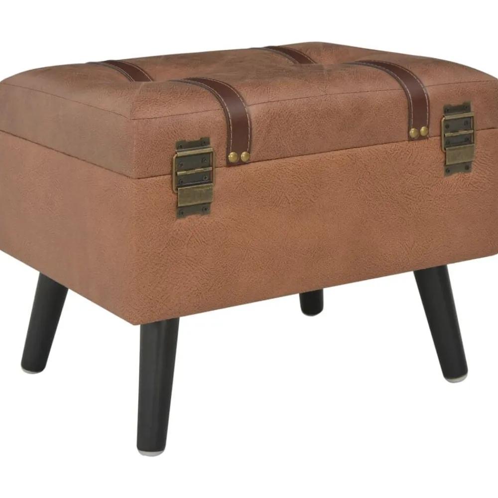 vidaXL Tabouret de rangement 40 cm Similicuir