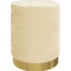 vidaXL Tabouret de rangement rond Velours 31 x 37 cm