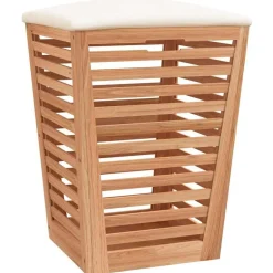 Produits Ménagers-vidaXL Tabouret de salle de bain 40,5x40,5x56 cm Bois massif de noyer