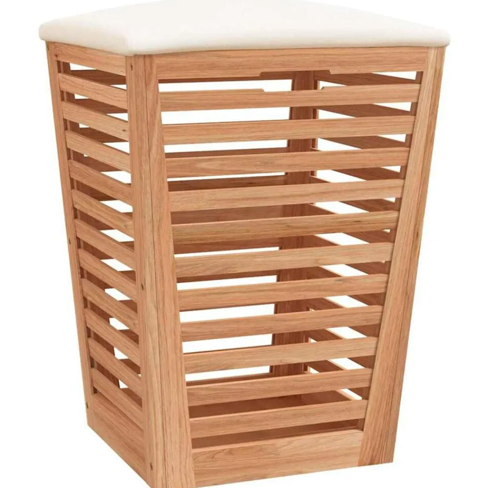 Produits Ménagers-vidaXL Tabouret de salle de bain 40,5x40,5x56 cm Bois massif de noyer