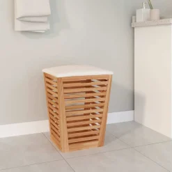 Produits Ménagers-vidaXL Tabouret de salle de bain 40,5x40,5x56 cm Bois massif de noyer