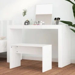 Bancs-vidaXL Tabouret de toilette 70x35x45 cm Bois d'ingénierie Blanc