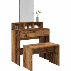 Bancs-vidaXL Tabouret de toilette 70x35x45 cm bois d'ingénierie Vieux bois