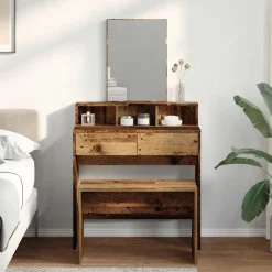 Bancs-vidaXL Tabouret de toilette 70x35x45 cm bois d'ingénierie Vieux bois