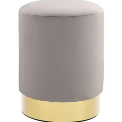Fauteuils Et Chaises-vidaXL Tabouret et doré Velours 28 x 36 cm Gris clair