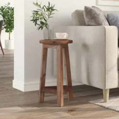 Fauteuils Et Chaises-vidaXL Tabouret Naturel 28 x 28 x 50 cm Bois d'Acajou