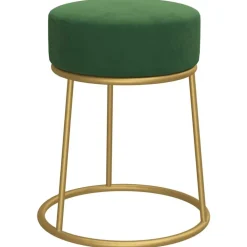Fauteuils Et Chaises-vidaXL Tabouret rond Vert Velours Vert moutarde
